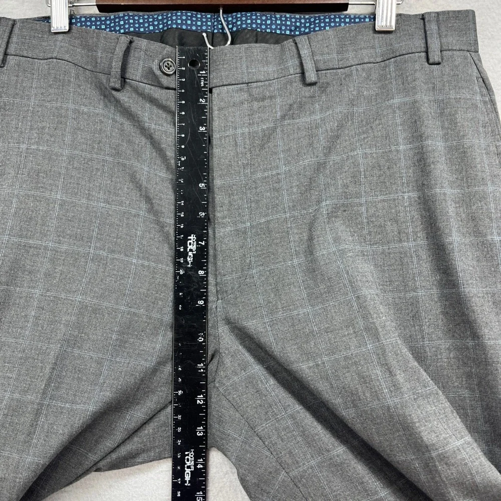 Lauren Ralph Lauren Dress Pants Mens 36x32 Grey Glen Plaid Stretch Preppy Office